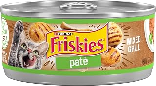 Purina Friskies Pate Mixed Grill Wet Cat Food, Chicken & Liver, 24 Pack 5.5oz Cans - Complete Nutrition for Adult Cats