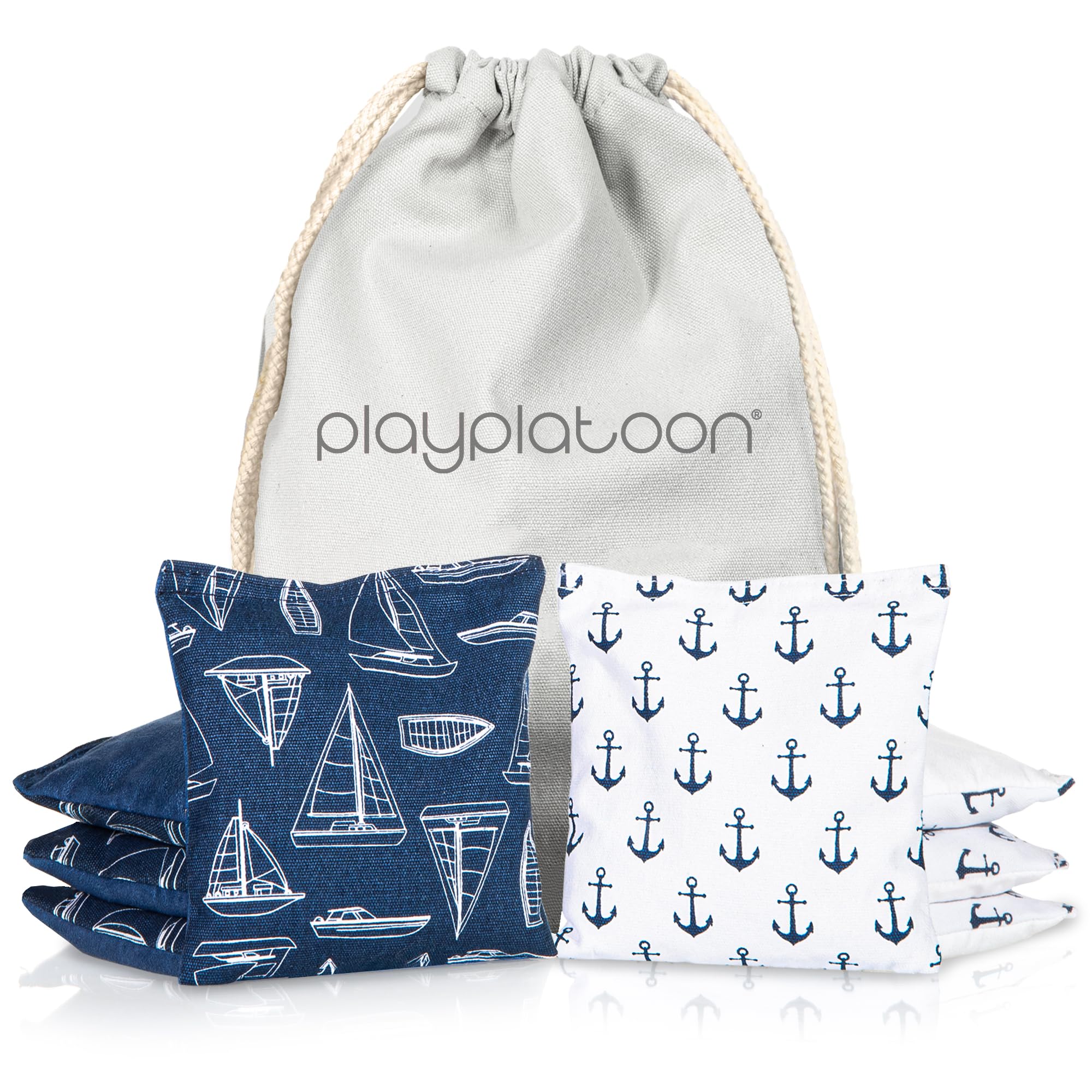 Bolsas de Cornhole de Tela de Pato Resistentes a la Intemperie, Juego de 8 Bolsas de Frijoles para Jugar con Cornhole, tamaño y Peso Regulares