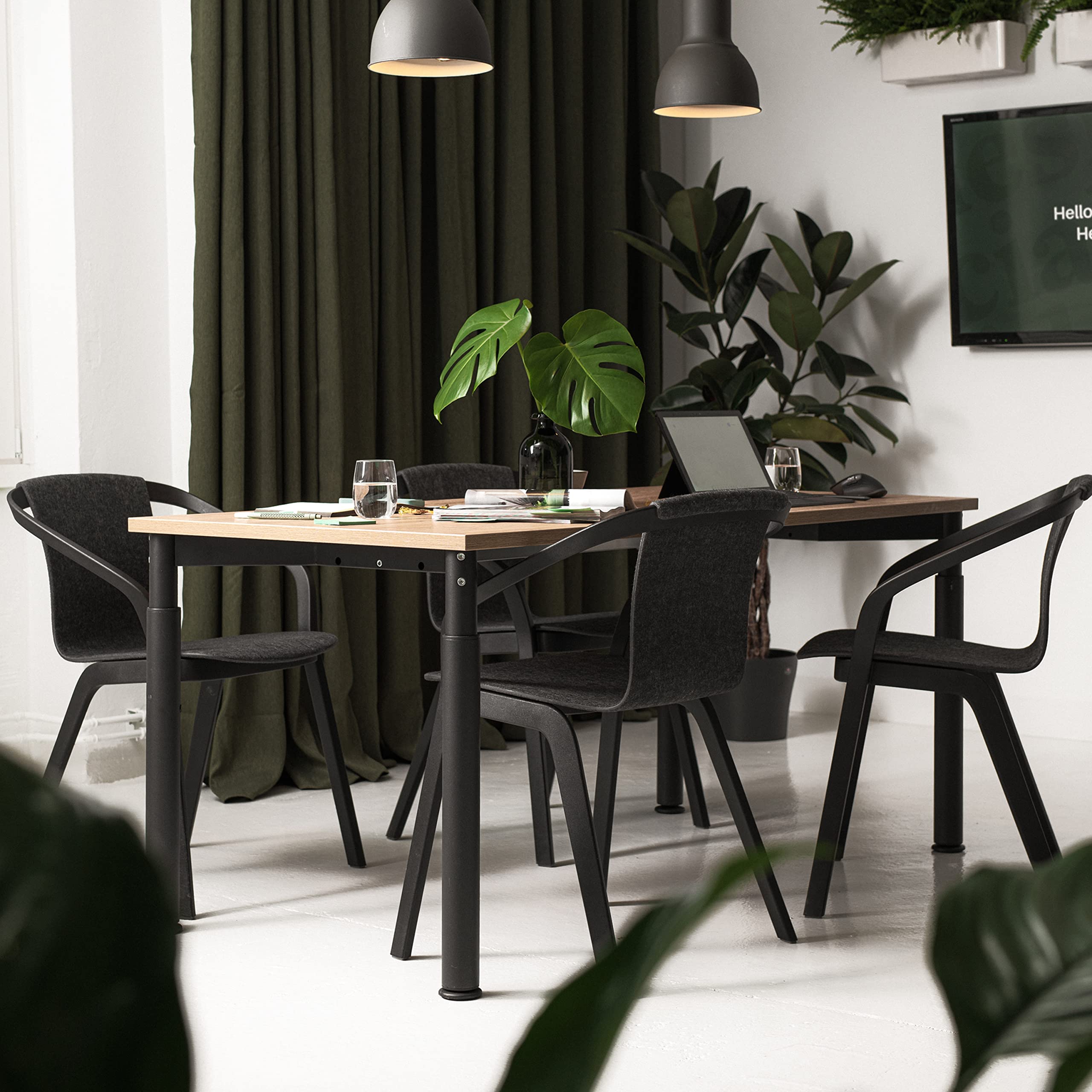 boho office Schreibtischgestell 120 x 80 cm - Konferenztischgestell, Tischgestell, höheneinstellbar in Weiß RAL9016