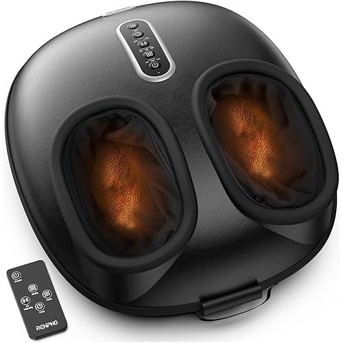 RENPHO Foot Massager with Heat, [2026 Upgraded] Birthday Christmas Gifts for Women Men Elderly, FSA Eligible Shiatsu Foot Massager for Plantar Fasciitis, Deep-Kneading, Air Squeezing Feet Massager