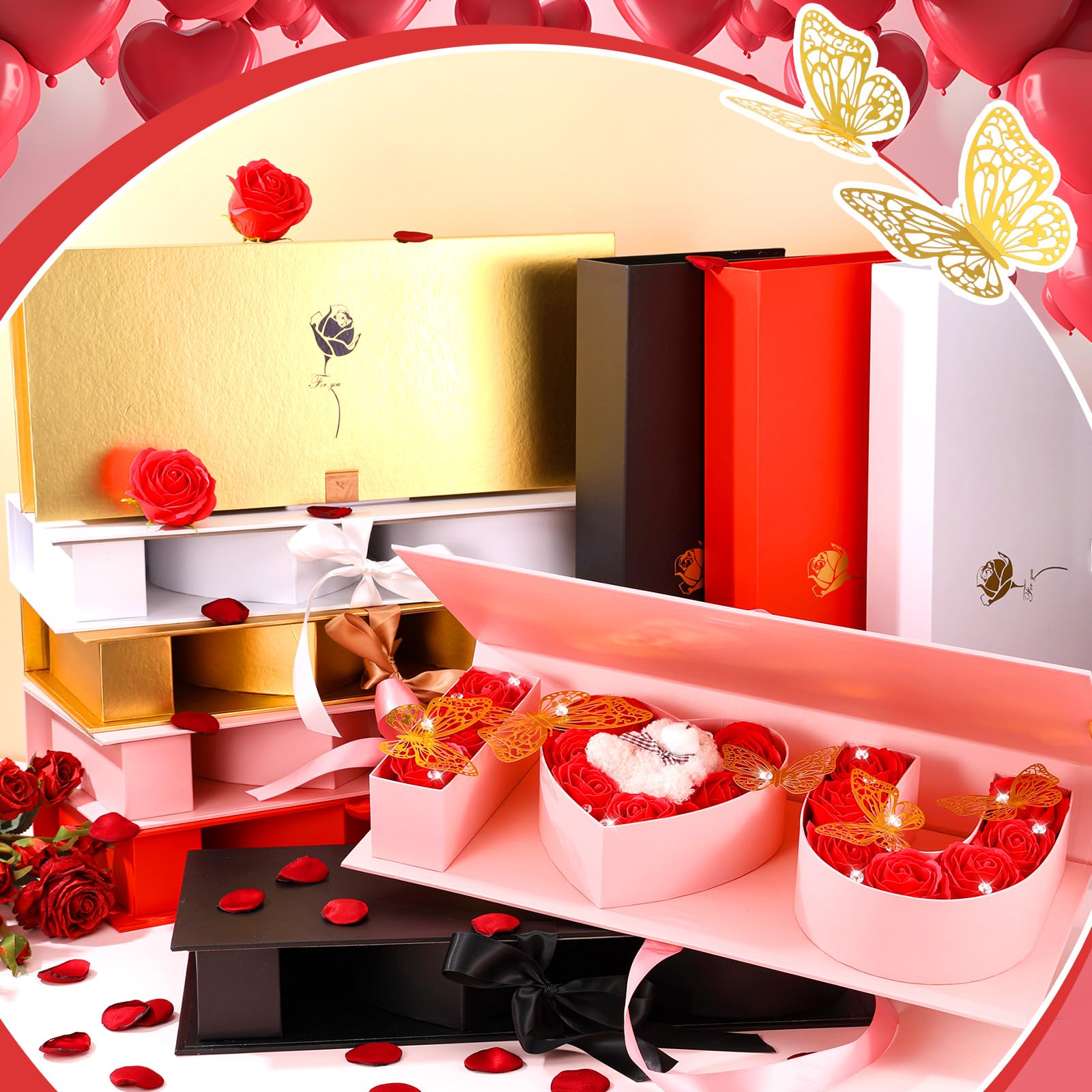 Amazon.com: 2 Pcs I Love You Box Empty Fillable Flower Box