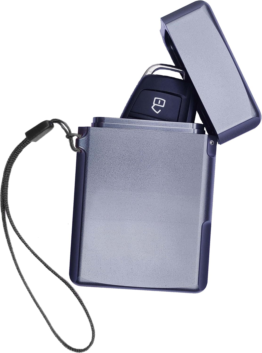 RFID Signal Blocker Box for Keyless Entry Car Keys, Grey, Aluminium Key
