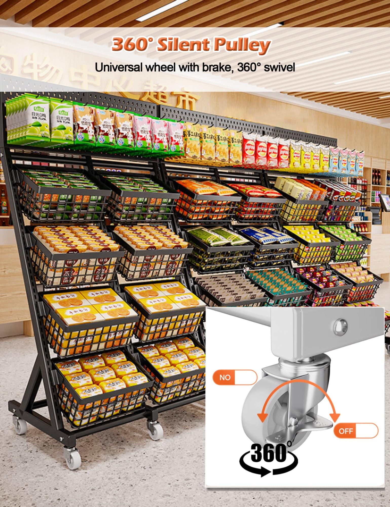 Opbergrek Snackdisplay voor de detailhandel, 5-laags snack-, snoep- en