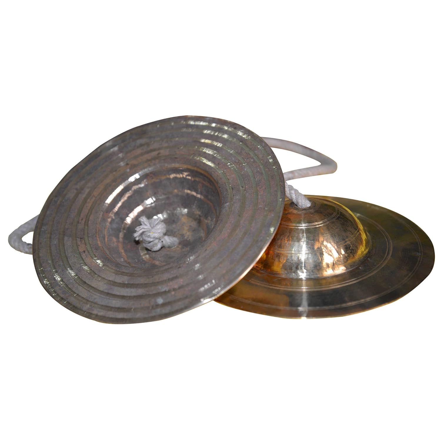 Hand Cymbals Jhal Pair in Brass Handmade Indian Musical Instrument