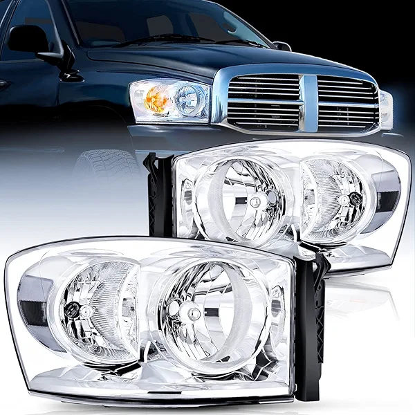 Nilight 2007 2008 2009 Dodge Ram Headlight Assembly 2 Pack Compatible with 2006-2008 Dodge Ram 1500 2006-2009 Dodge Ram 2500 3500 Headlamp Replacement Driver and Passenger Side