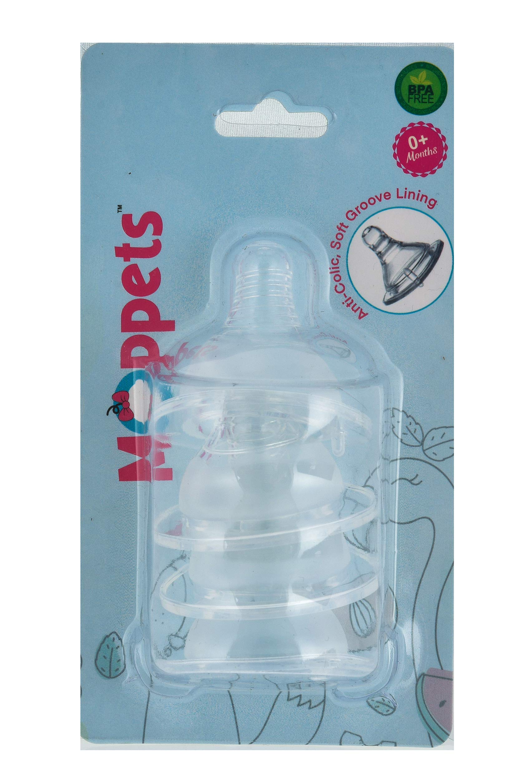 Moppets Pack of 4 Silicone Nipples (Medium)