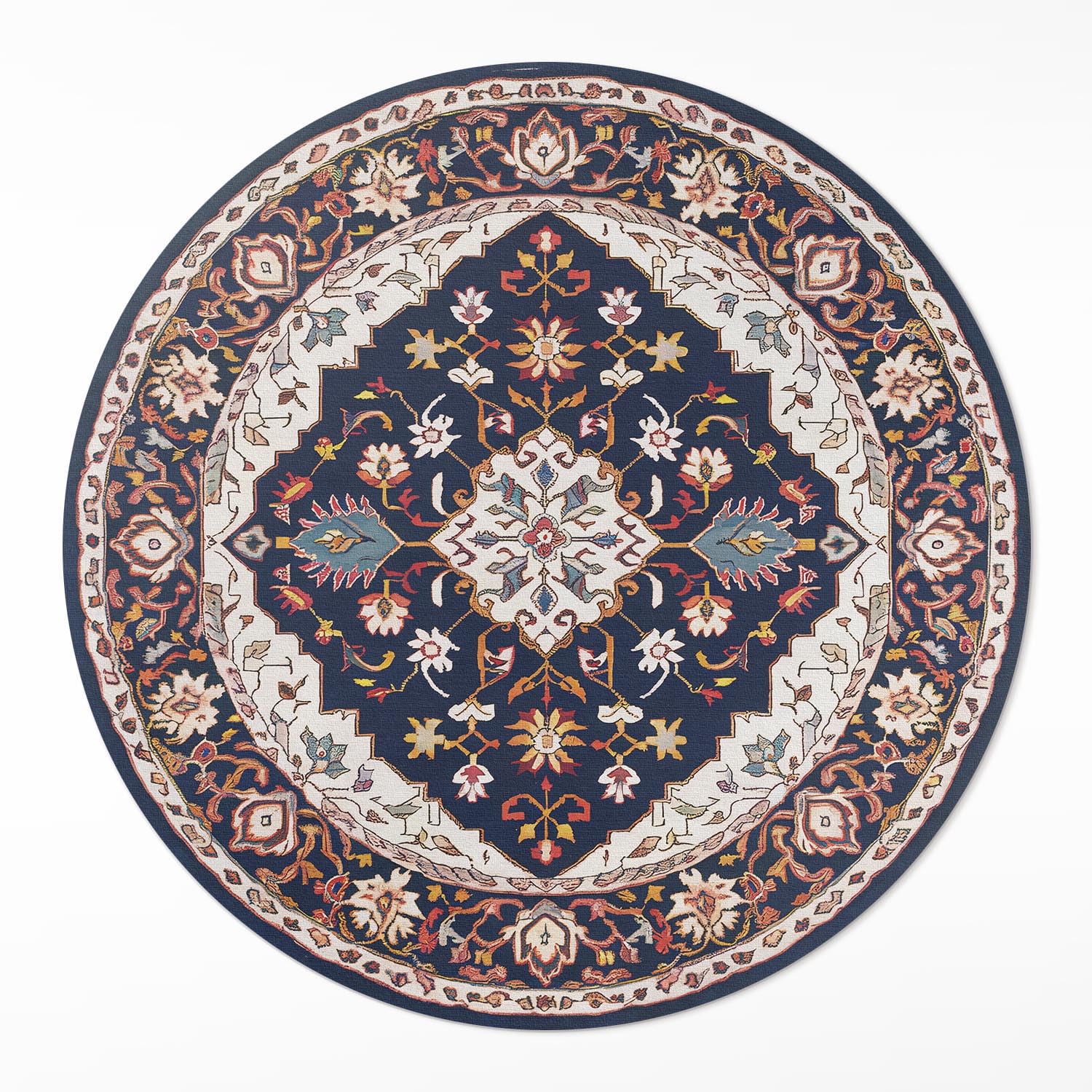 Tapis de sol cuisine rond en vinyle pour salon et chambre