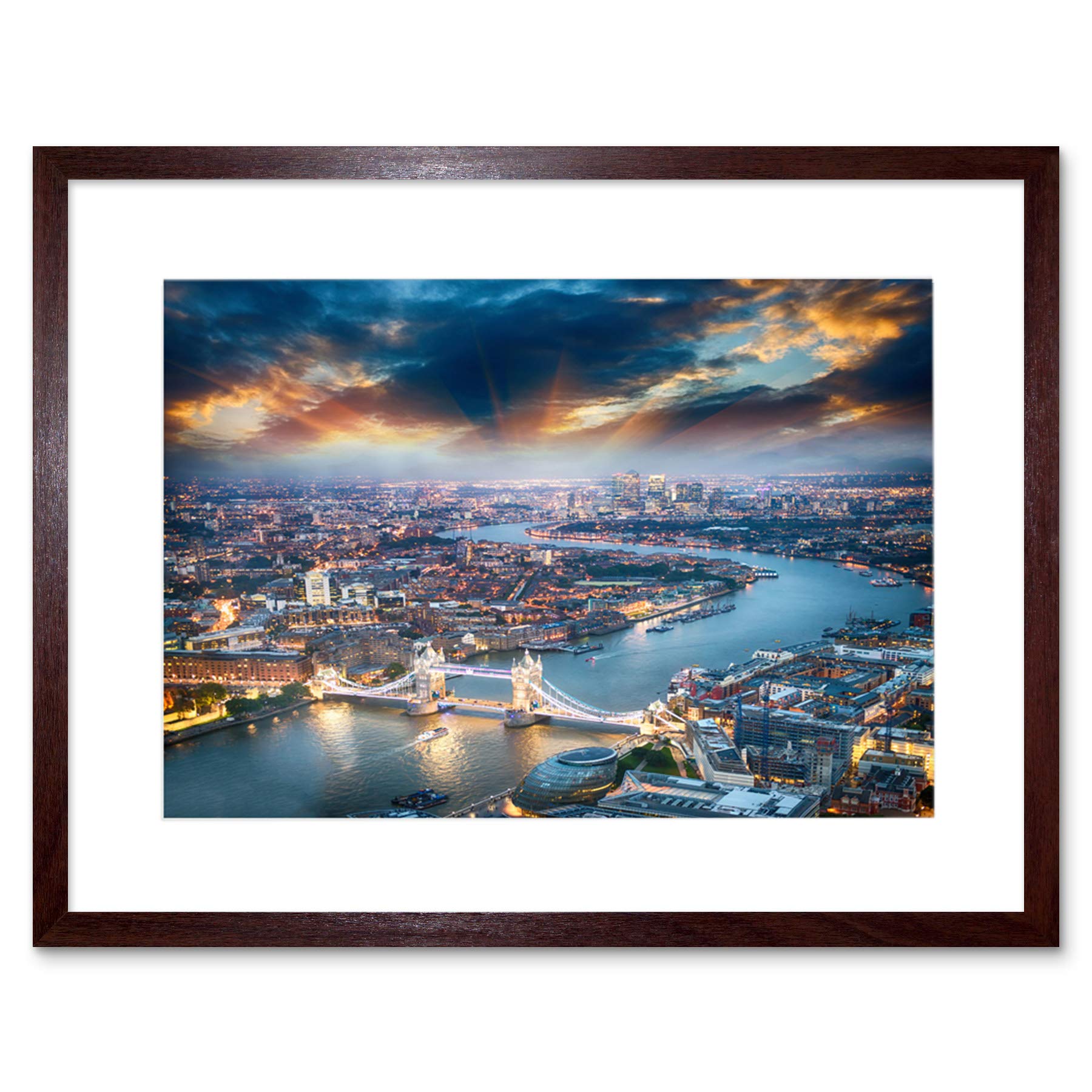 Wee Blue Coo Photo Cityscape Composition Aerial View London Thames Framed Wall Art Print