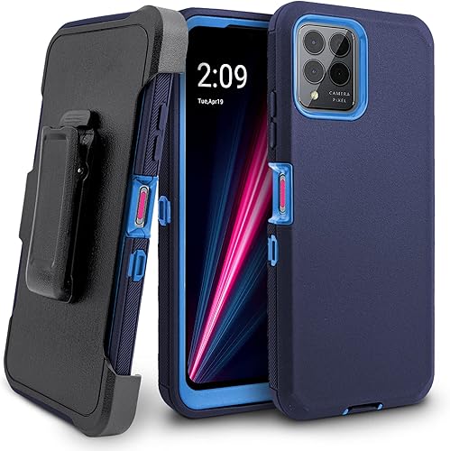Jackpotwireless T-Mobile REVVL 6 5G 6.52 pulgadas (2022) Funda con clip para cinturón, protección contra caídas de grado militar funda resistente