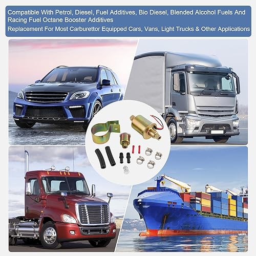 Miniatura 3 de Bomba de combustible eléctrica universal E8012S de baja presión 5-9 PSI 12V Transferencia en línea Diesel Bomba de combustible reemplazo para motor