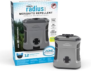 Thermacell Mosquito Repellent Rechargeable Adventure EX-Series EX90 with 20 Foot (6 m) Mosquito Repellent Zone; 9-Hour Battery, Includes 12-Hour Refill, Rubber Armor & Carabiner; Weather Resistant
