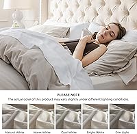 Vista 9 de Bedsure Juego de sábanas refrescantes para cama de tamaño King, juego de sábanas de lino y algodón, funda de edredón King