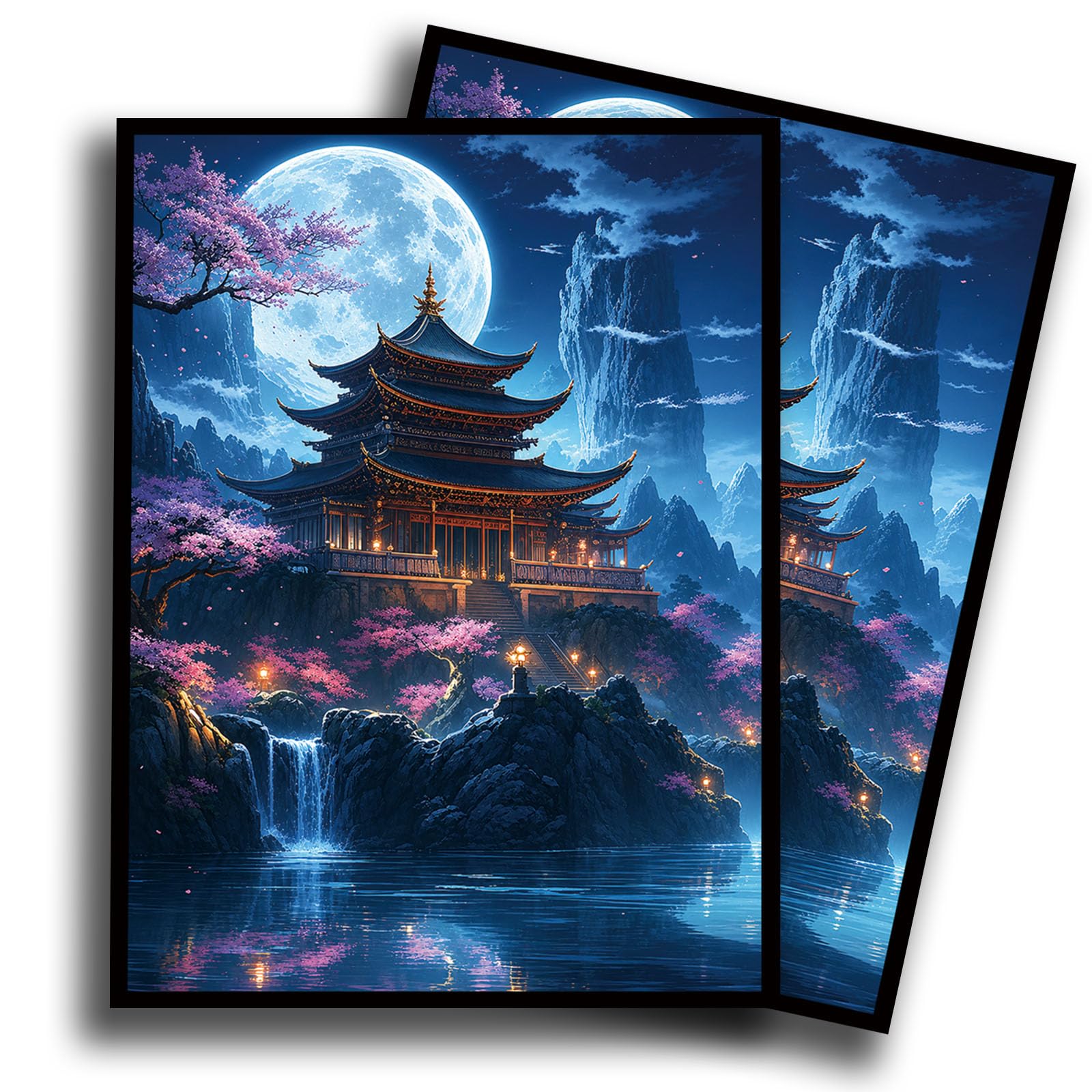 Fantasy Card Sleeves Compatible with MTG Trading Card Game, 100 Matte Protective Sleeves for TCG Cards, Anti-Slip Shuffled Deck Protector Sleeves for Standard Size Cards (Moonveil)