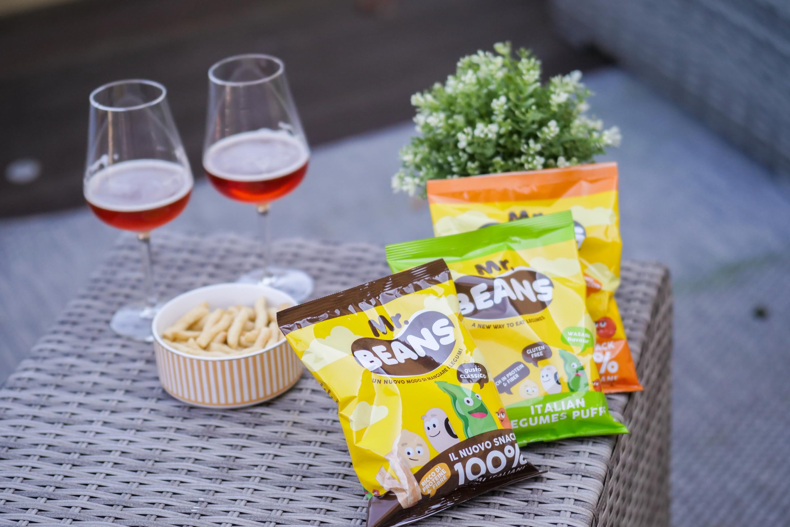 Mr. Beans, Snacks Salados a Base de Legumbres, Ricos en Fibra y Proteínas, No Fritos, Sin Gluten, Sabor Queso, 12x40 g