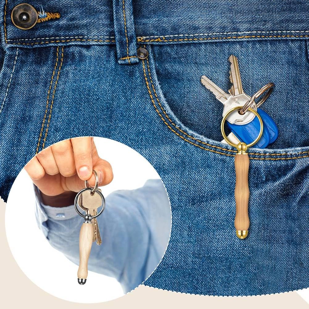 12 Stück Woodturning-Schlüsselanhänger-Set, Holzdreh-Zubehör, Mandrel Wood Turning Keychain für Holzarbeiten-Geschenke