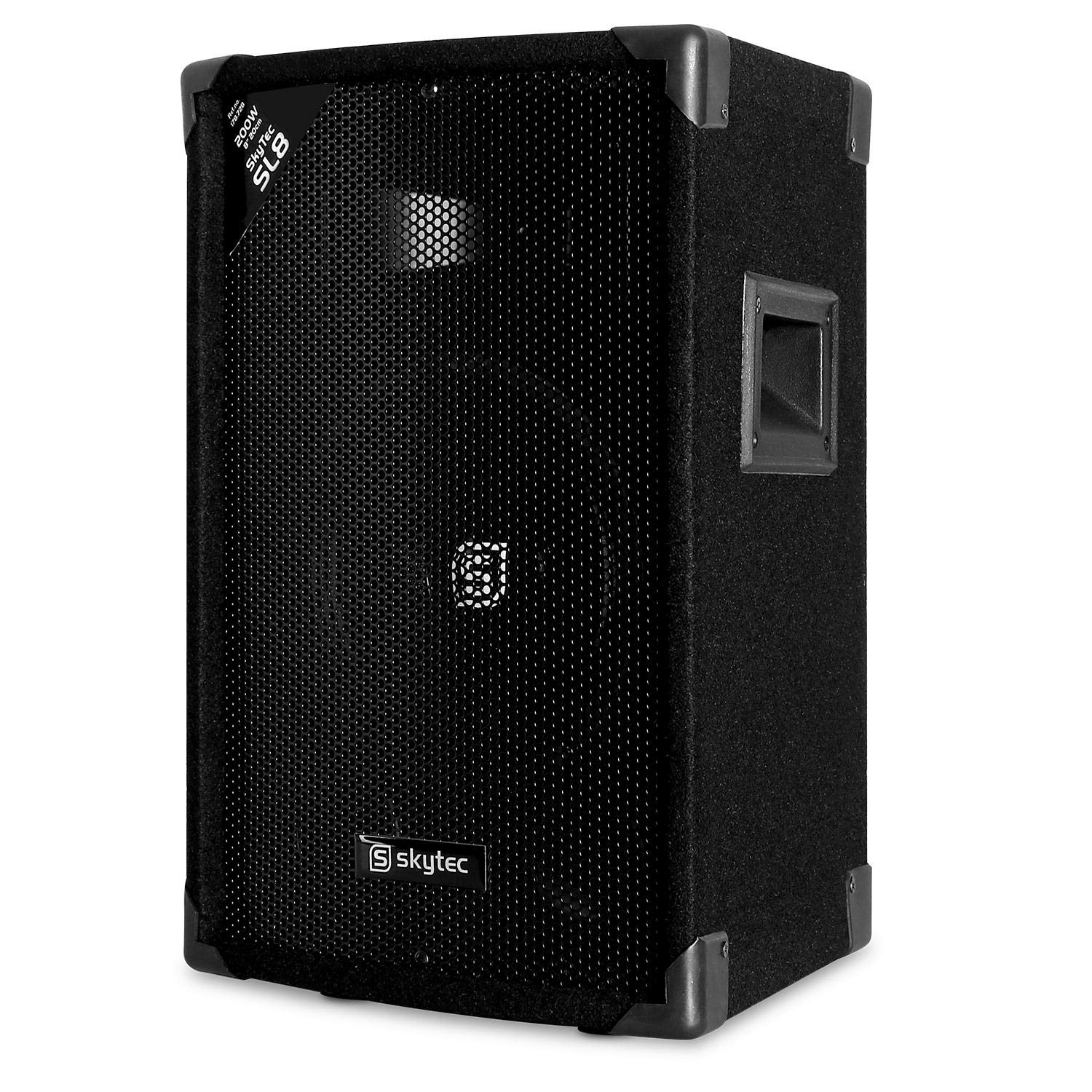 SkyTec SL8 Coppia di scatole passive 8" Woofer 200 Wmax/400 W punta 2 vie Bass Reflex Piezohorn