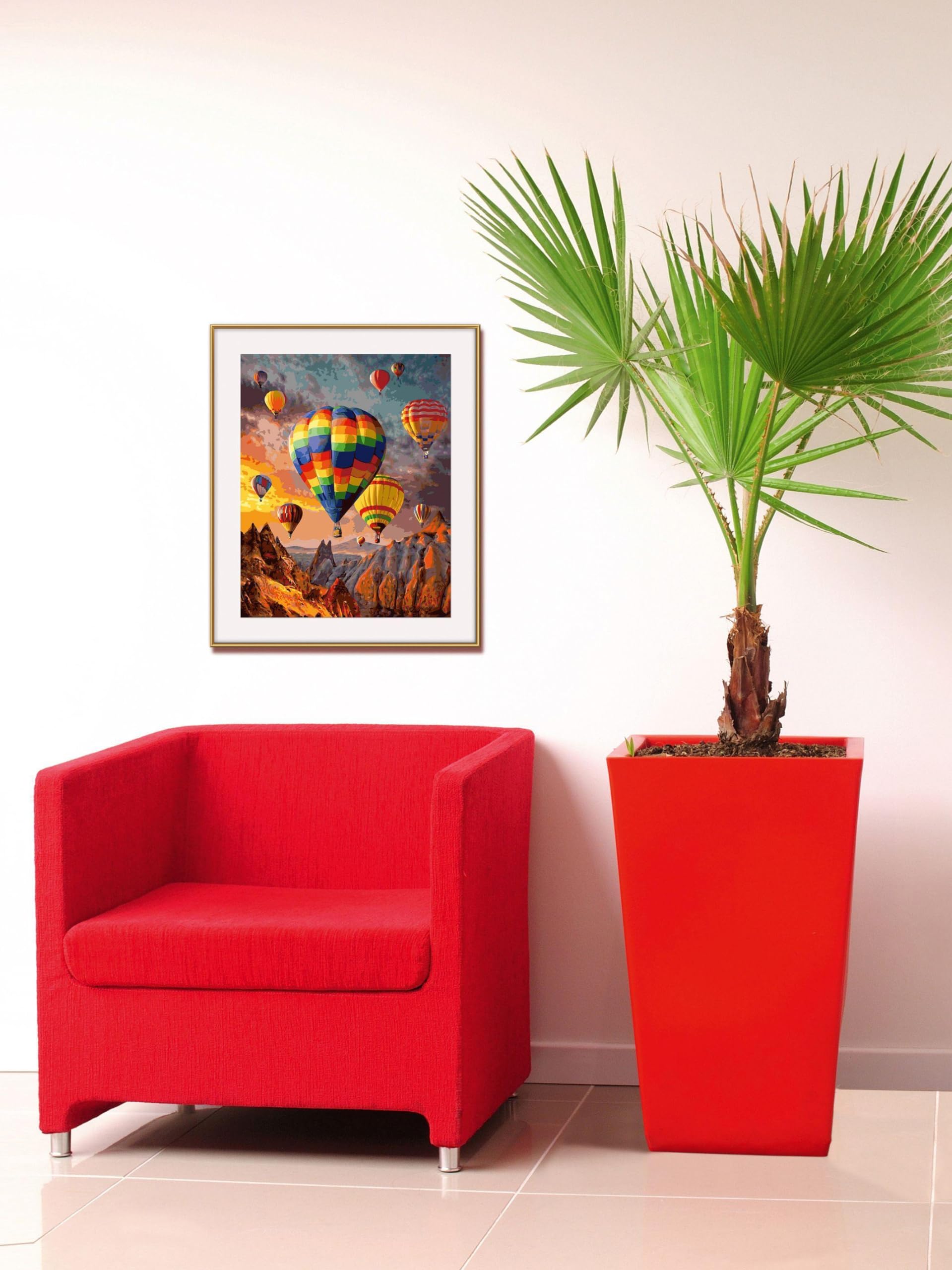 Schipper 609130858 Peinture par Numéros Montgolfières - Images Peinture pour Adultes avec Pinceau et Peinture Acrylique 40 x 50 cm