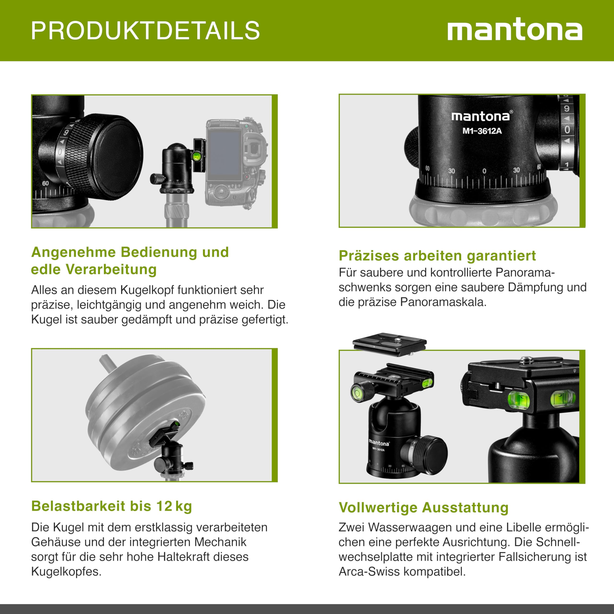 Mantona Onyx 8 Ball Head Quick Release Black - Dettaglio