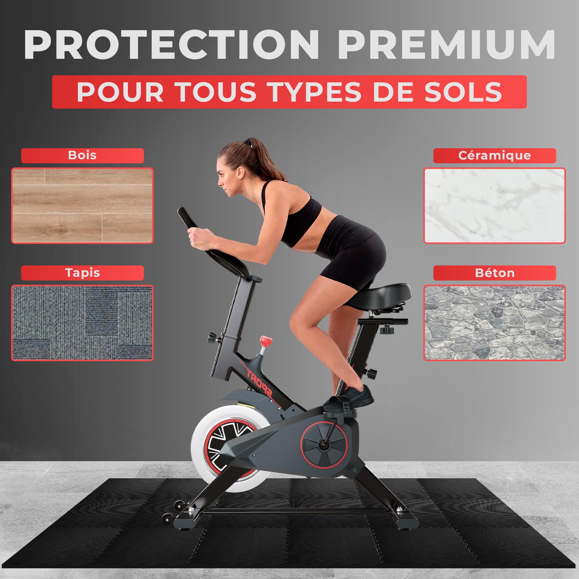 JUPPLIES Tapis de Sport Puzzle EVA – Dalle Mousse 30x30x1 Antidérapante et Insonorisante, Tapis Gym & Musculation pour Home Gym, Sol Salle de Sport, Dalles Imperméables avec Bordures