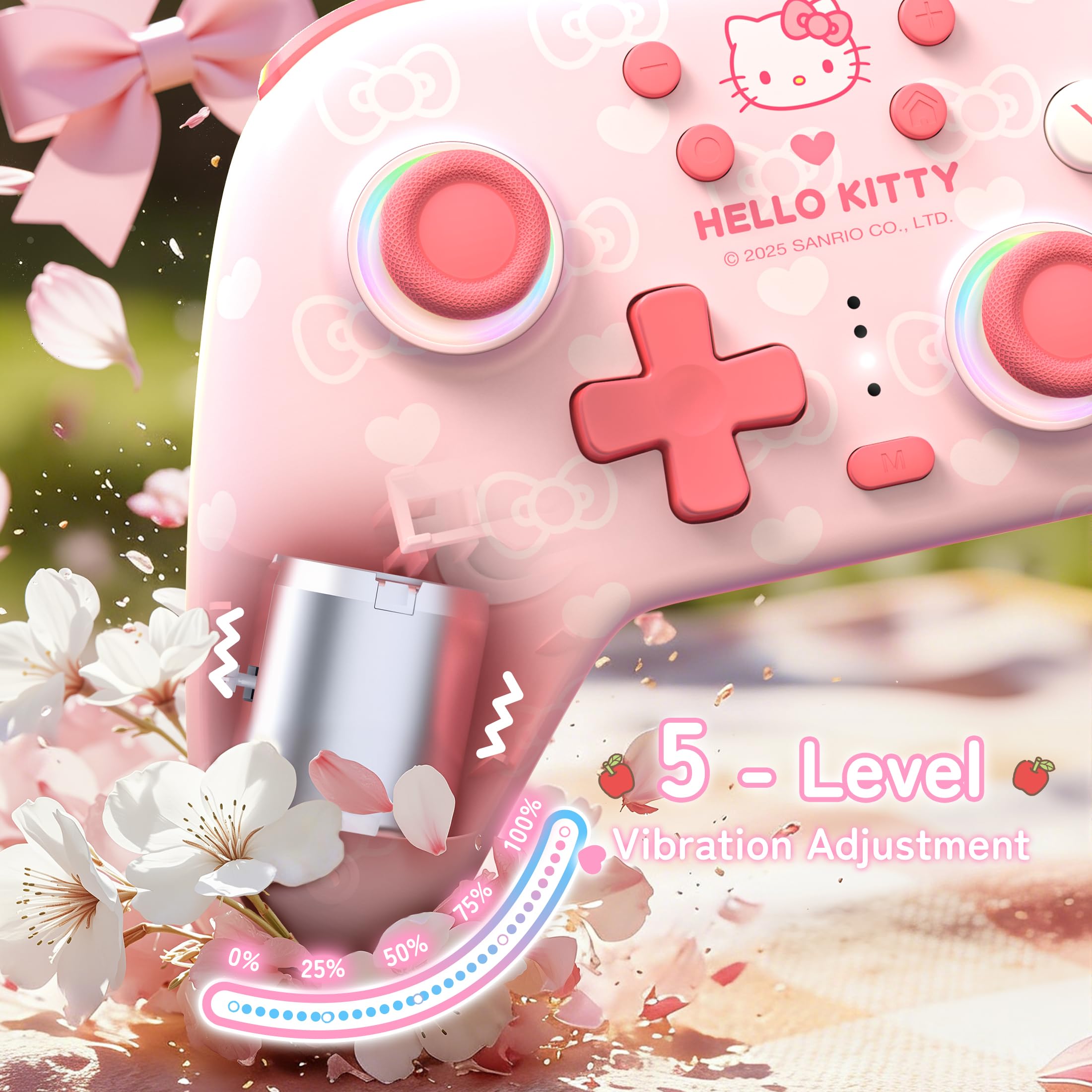 Kuitmor Mando Switch 2, Mando Inalámbrico PC, Joystick de efecto Hall, 2.4G y Bluetooth y Cableado, Botones Programables, Turbo/Vibración/RGB Ajustables, Para PC/Switch/iOS/Android/Linux