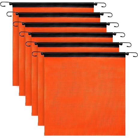 Deluxe Bundle of 6 Hi-Vis Orange Safety Flags for Trucks