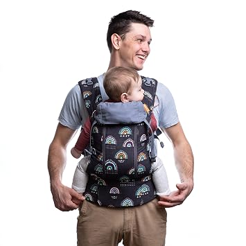 Beco 8 Baby Carrier from Newborn to Toddler 7-45lbs - All in 1 Hybrid Front, Hip and Backpack Style Carrier with Breathable, Cooling Mesh - Boho Rainbow