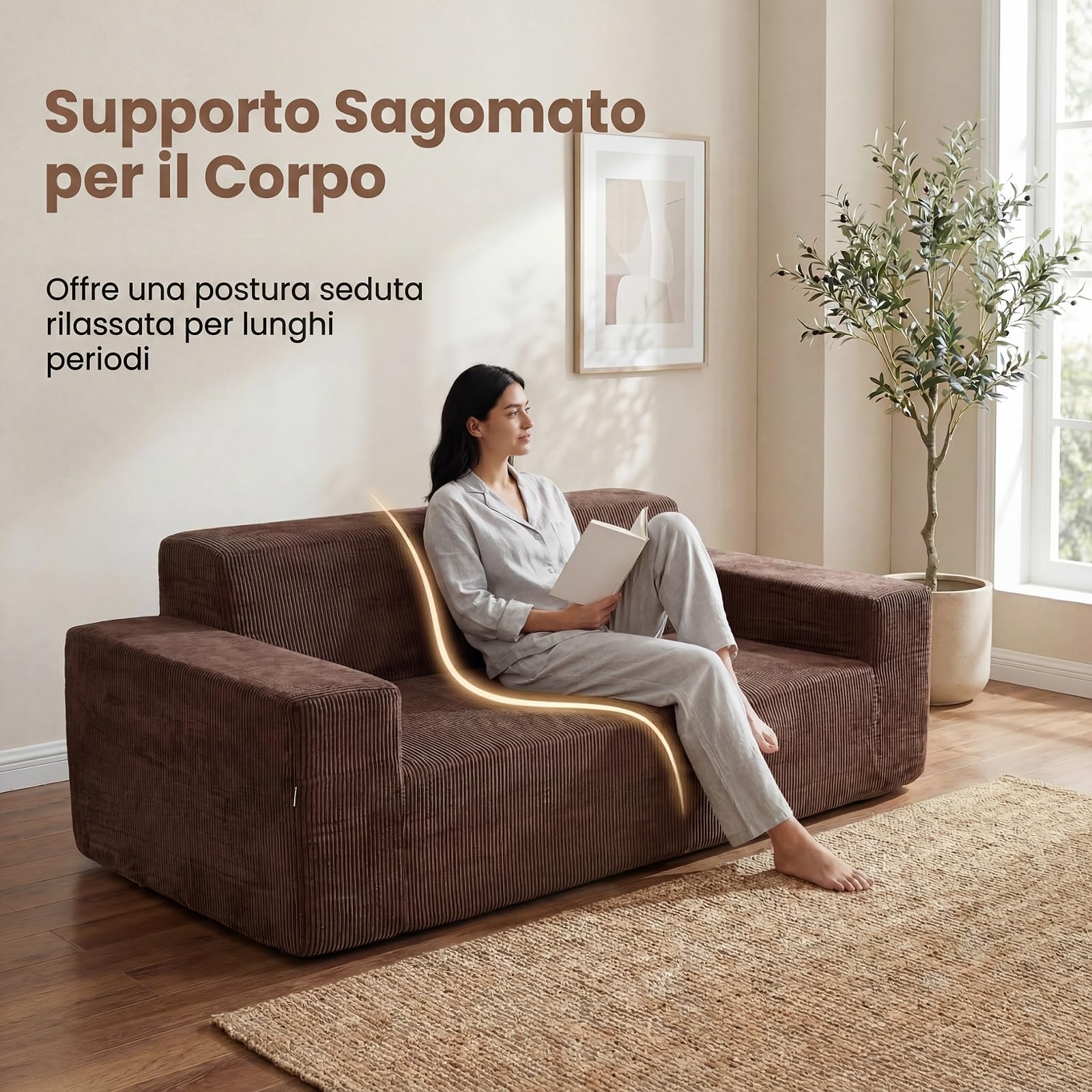 SOARS Divano Letto 3 Posti, Divano in Tessuto di Velluto Morbido con Comodi Braccioli, Rivestimento Sfoderabile e Lavabile, Base Antiscivolo, per Soggiorno, Camera da Letto, senza Installazione