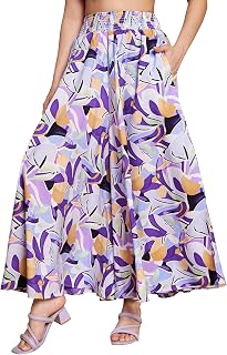 KZULLY | Palazzo for Women | Trendy Printed High-Rise Palazzo Pants | Graceful Flare Design | Versatile Casual & Festive S... Price In India
