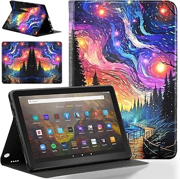 Case for Amazon Kindle Fire HD 10 & 10 Plus TabletFit for 10.1" 13th/11th Generation 2023/2021 Release,Ultra Slim Multi-Angle Viewing Auto Wake/Sleep,Sky Grove