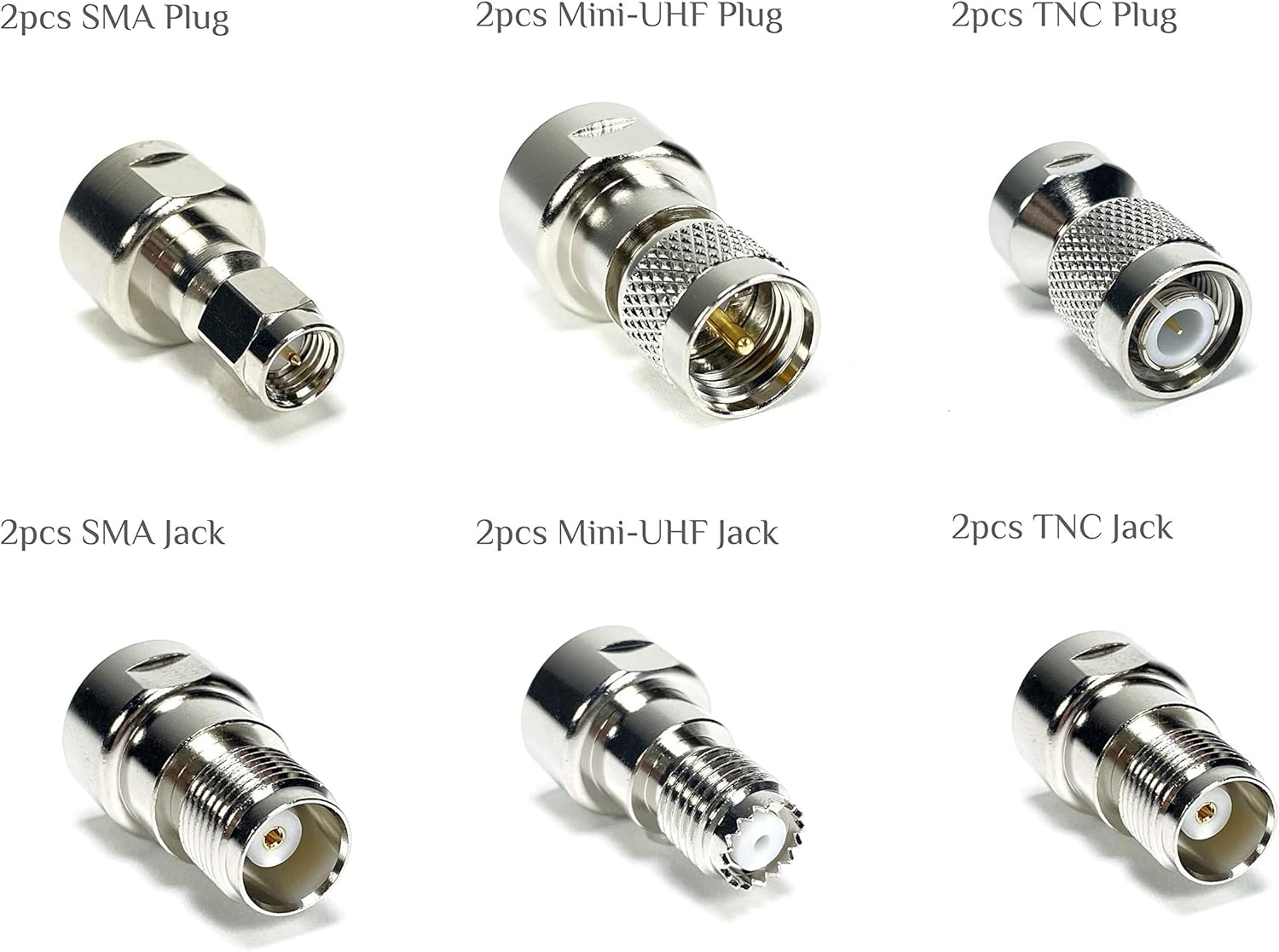 Top Rated GIZWIZ RF Coaxial Universal Testing Adapter Connector Kit N TNC SMA BNC UHF Mini-UHF 30pcs with Testing Cable