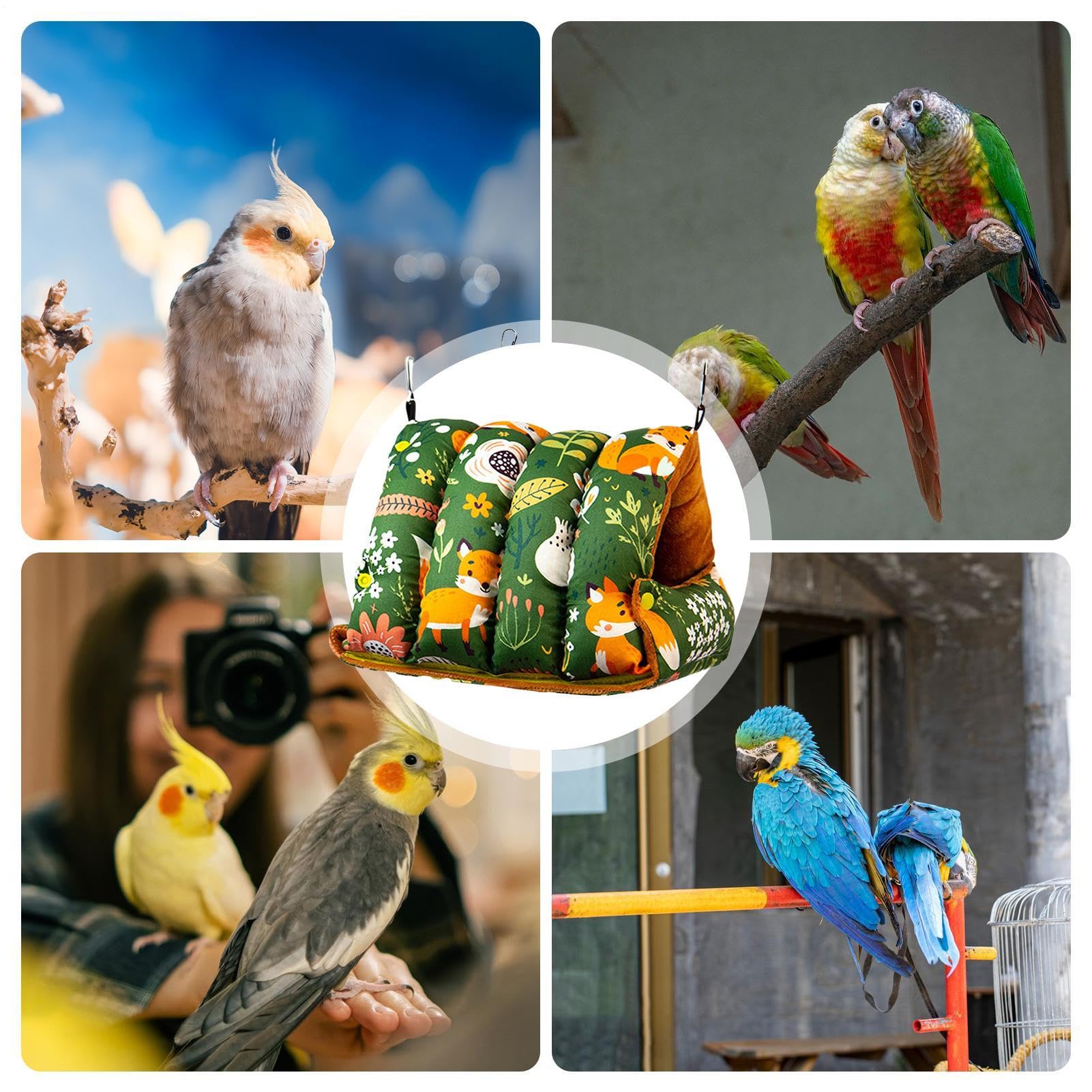 Nid pour Perruches Hamac Pliable Chaud et Doux | Lit Chaud Pour Perroquet Et Nid De Maison Pour Calopsitte Pour Cockatiel Perroquet Canari Conure Hamster Lapin Intérieur