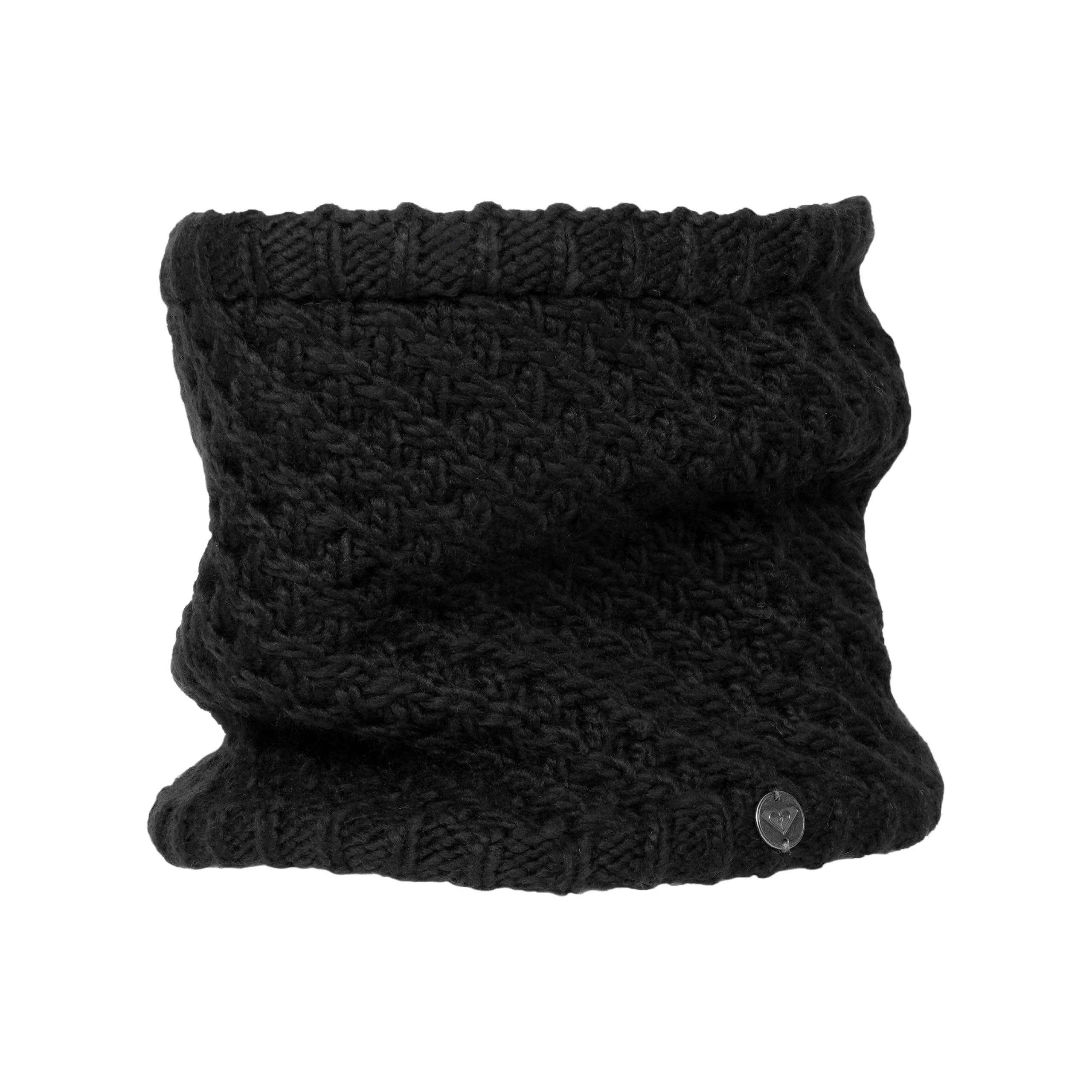 Roxy Women's Blizzard Collar - Fleece-Lined Chunky Knit Neck Warmer with Hydrosmart Technology, Adjustable Toggle Design, Black, One Size