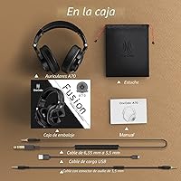 Vista 8 de OneOdio A70 Auriculares Bluetooth para oído, auriculares inalámbricos con 72H de tiempo de reproducción, de alta resolución, micrófono incorporado