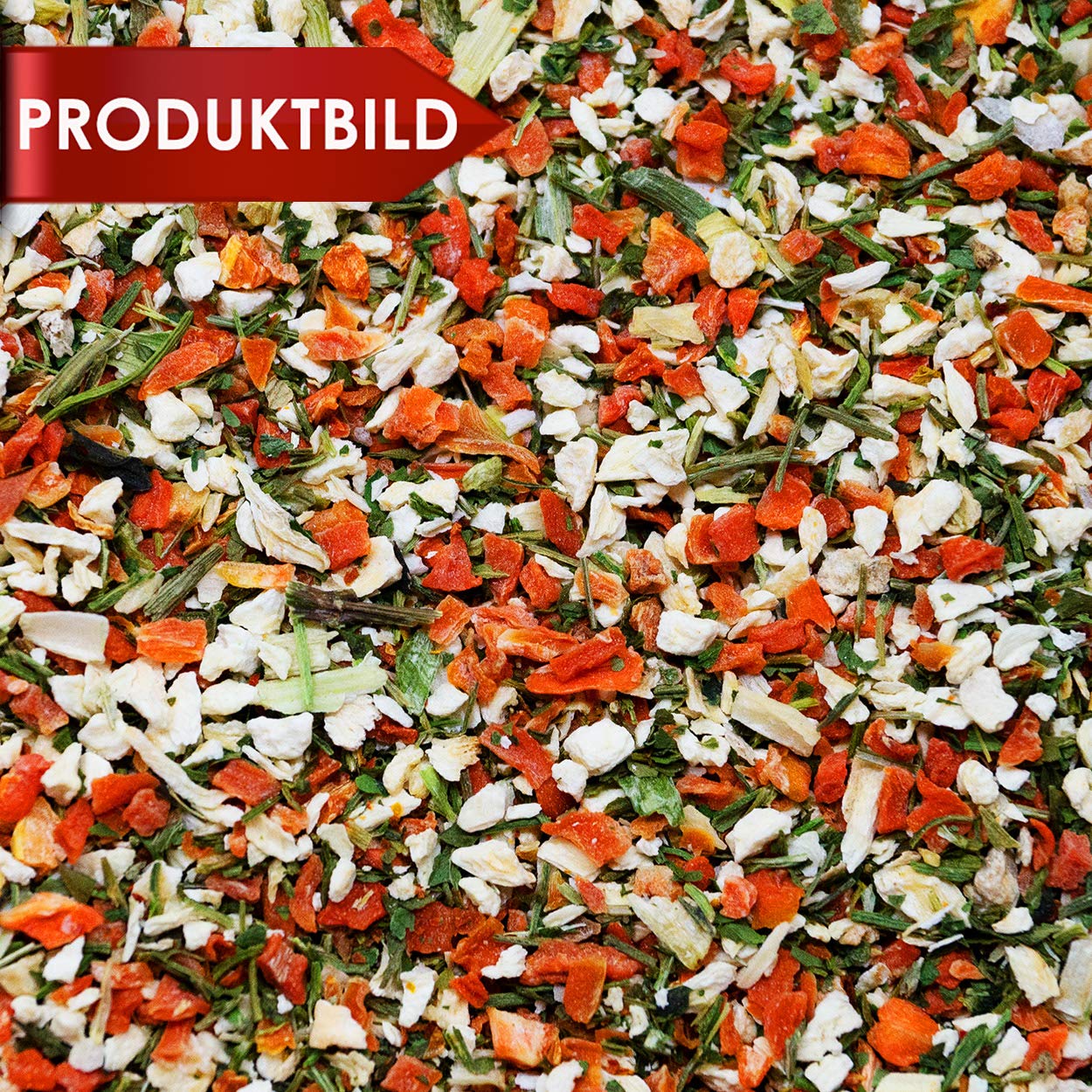 Suppengemüse Gemüse getrocknet, geschnitten 6x6mm (rehydratiert) EU-Ware! 3 Beutel je 1500g. (4,5KG)