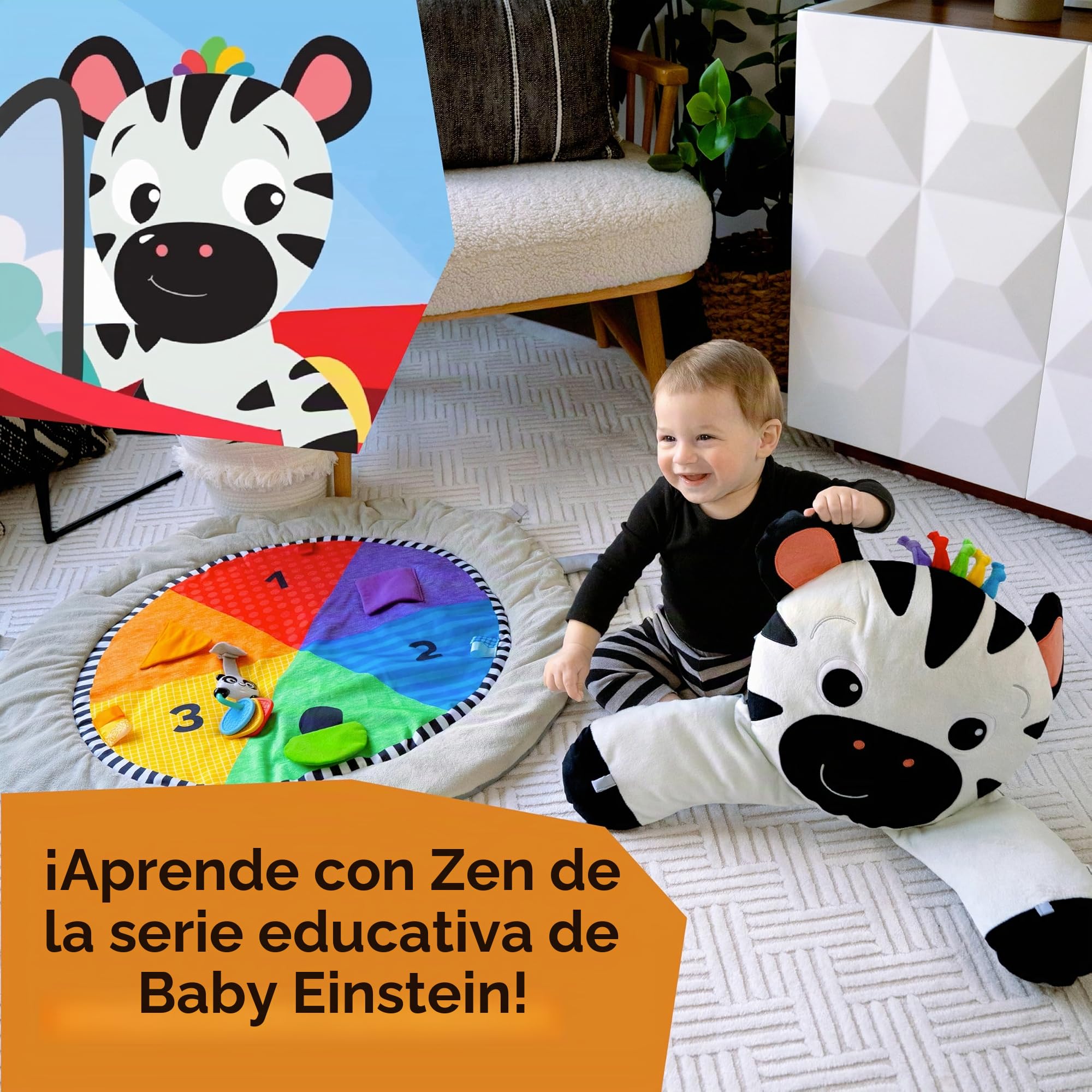Baby Einstein, Gimnasio de Peluche con Barra de Madera, para bebés y niños pequeños, 0-12 Meses, Lavable a máquina