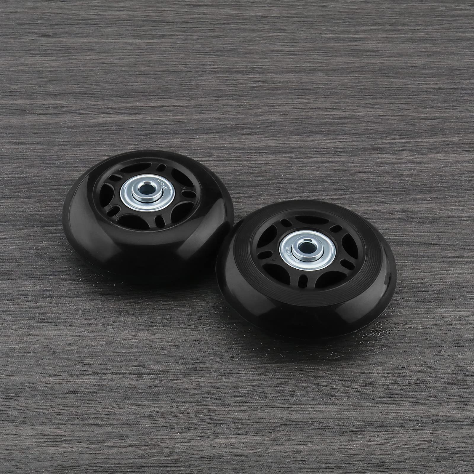 SG Store 2 zestawy 60 x 18 mm koła do bagażu z kluczowymi osiami walizka koła wymienne kółka kółka gumowe kółka do naprawy narzędzi, czarny, 60 x 18 mm