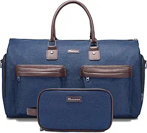 Convertible Garment Bag with Toiletry Bag, Modoker Carry on Garment Duffel Bag for Men Women - 2 in 1 Hanging Suitcase Sui...