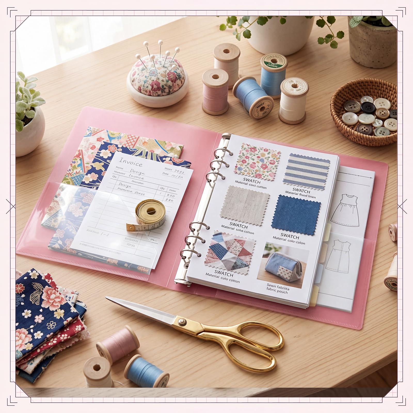 ReliThick Kleine Ordner für Halbbriefpapier, 21,6 x 14 cm, PP, 3-Ring-Mini-Ordner-Set, 225 Blatt, 2 transparente Taschen, Notizbuch-Organizer für Schulbedarf, Büro, Zuhause, Scrapbooking, 4 Farben, 16