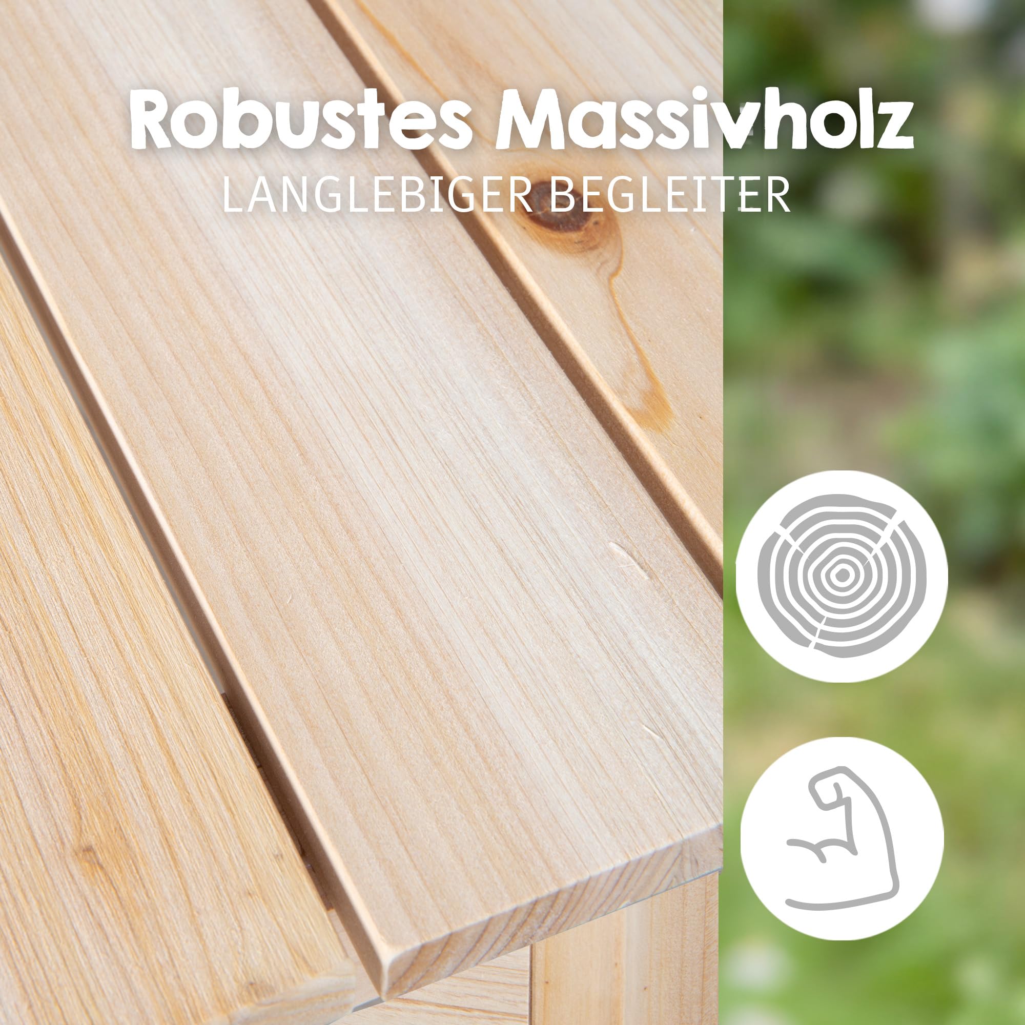 roba Kinder Outdoor+ Gartenküche "Fun" - Holz - Matschküche mit Abnehmbarer Abdeckung - Natur