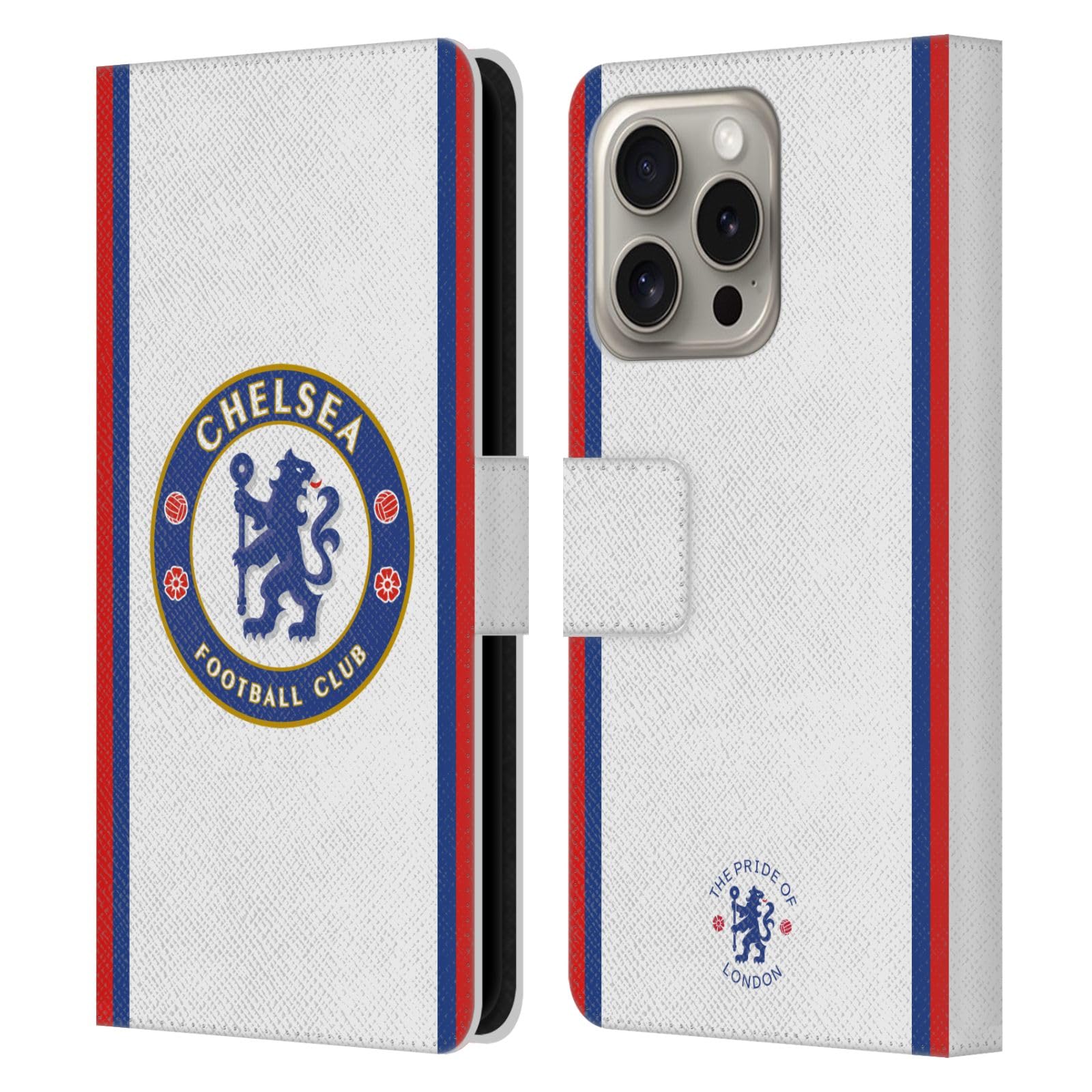 Head Case Designs Officially Licensed Chelsea Football Club Away 2019/20 Kit Leather Flip Case Compatible With Apple iPhone 16 Pro โ image 1