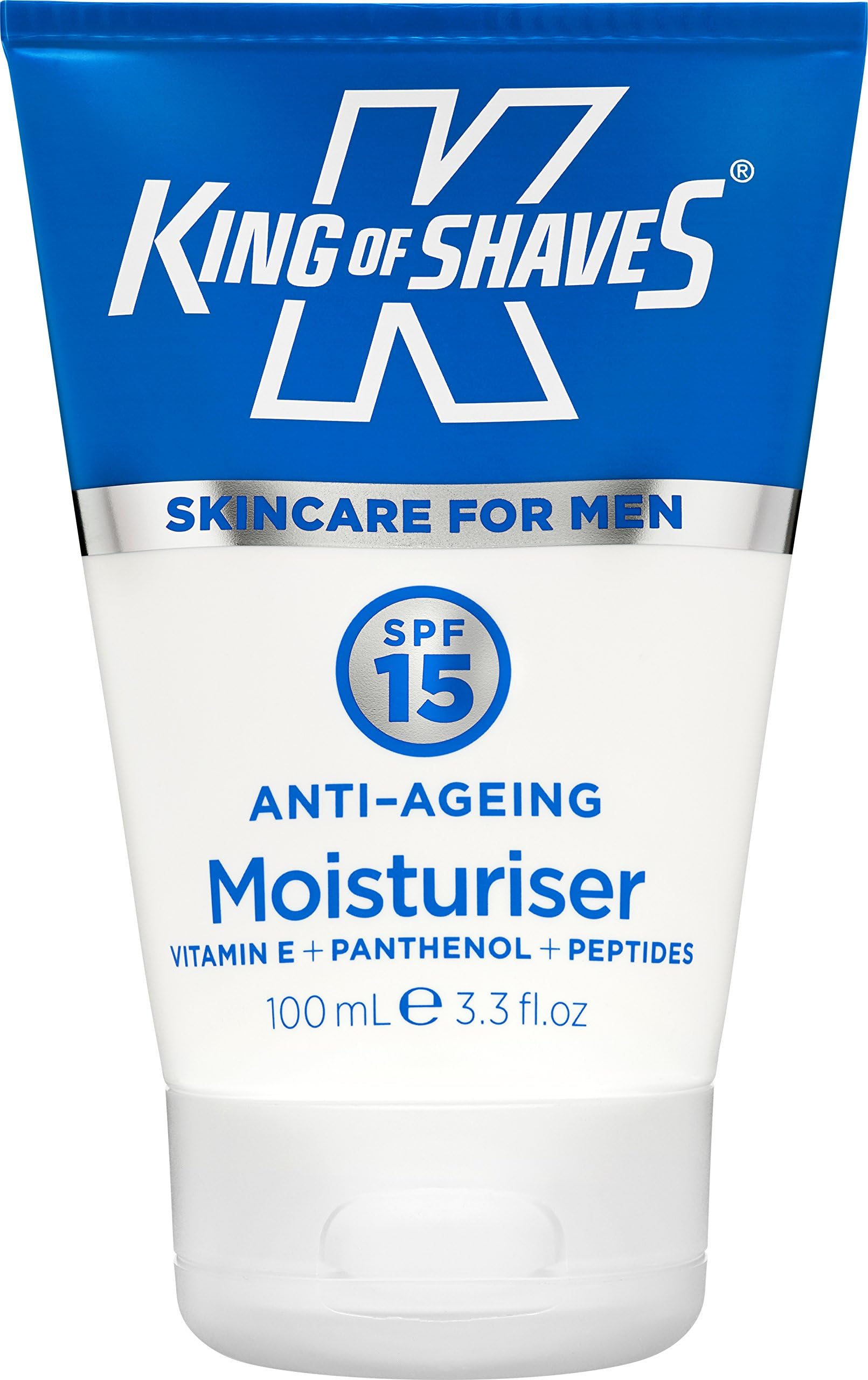 King of Shaves Anti-Ageing Mens Moisturizer for Face SPF 15 100ml | Mens Face Moisturizer | Face Cream for Men | Mens Face Cream | Men Moisturiser | Mens Skincare