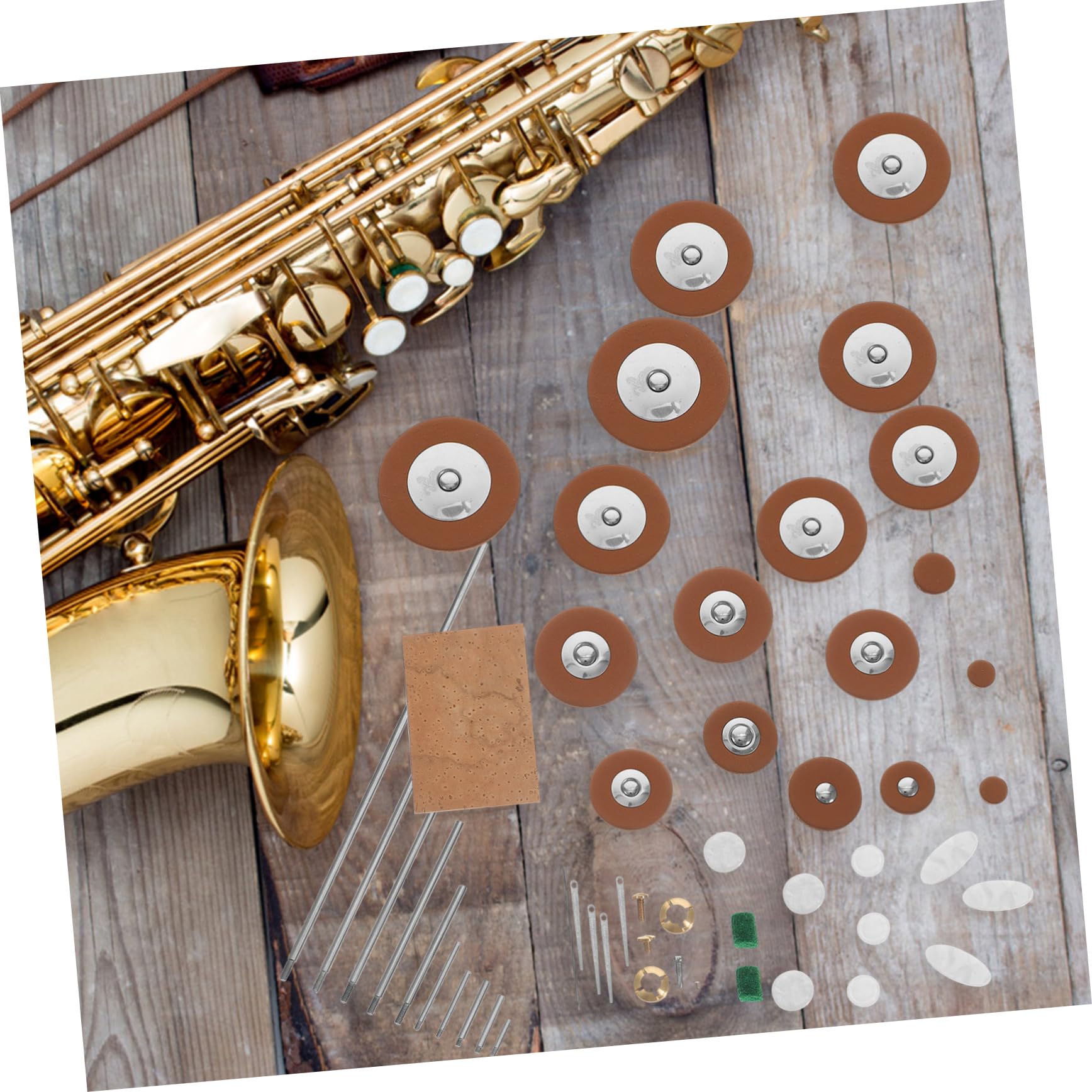 Mikinona Kit di Riparazione per Sax Alto Cuscinetti in Plastico e Metallo, Set Facile da Usare per Musicisti e Appassionati di Sax