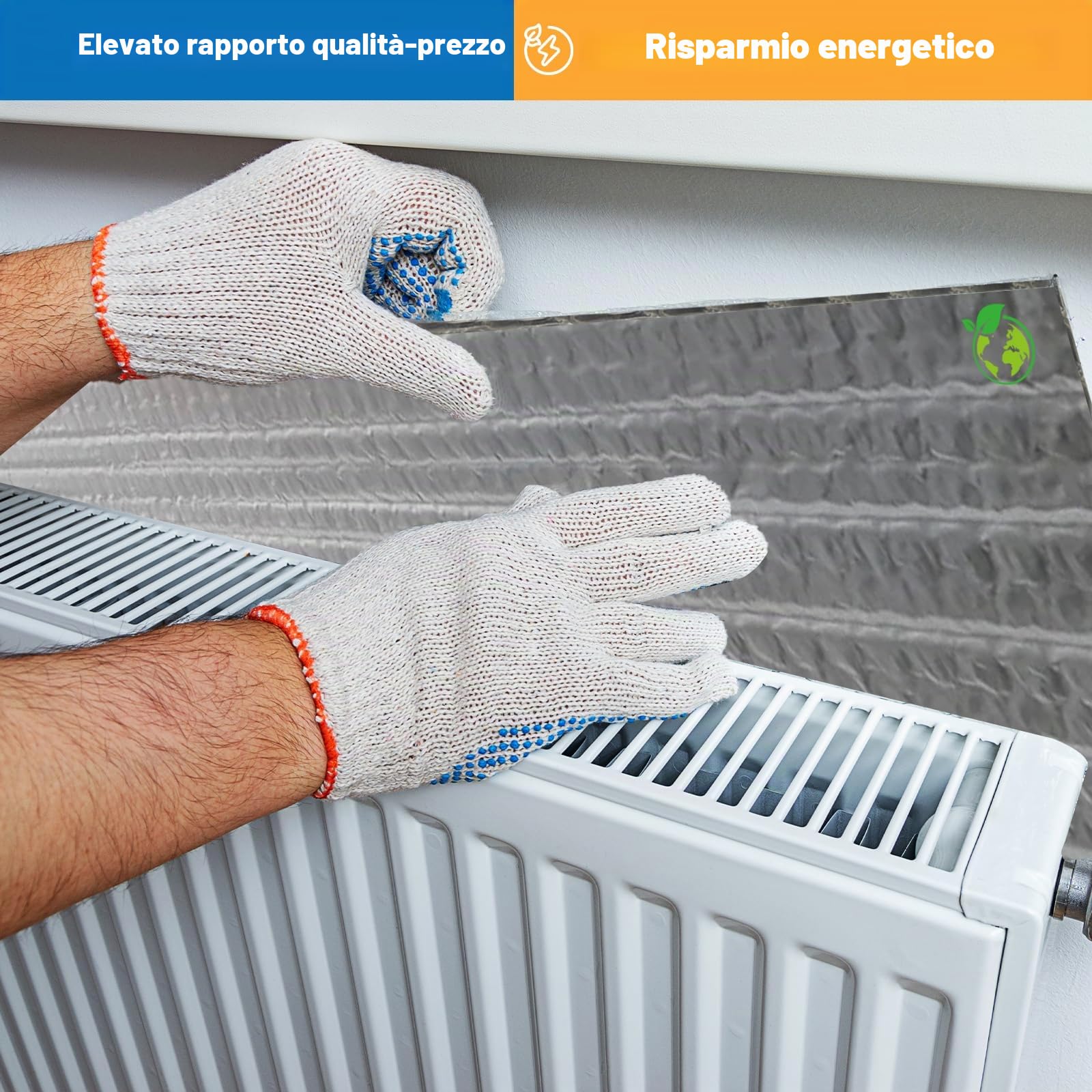 Dripex Isolante Termico 60cm x 10m, Pannelli Isolanti Termici per Interni di Alluminio Bifacciale a Bolle 4mm, Termico e Termoriflettente per Radiatori, Porte, Finestre, Pavimenti, Tetti