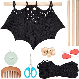 3 Set DIY Halloween Macrame bat Halloween Macrame Kit for Beginners Halloween Wall Hanging Ornaments with Step by Step Tutorial
