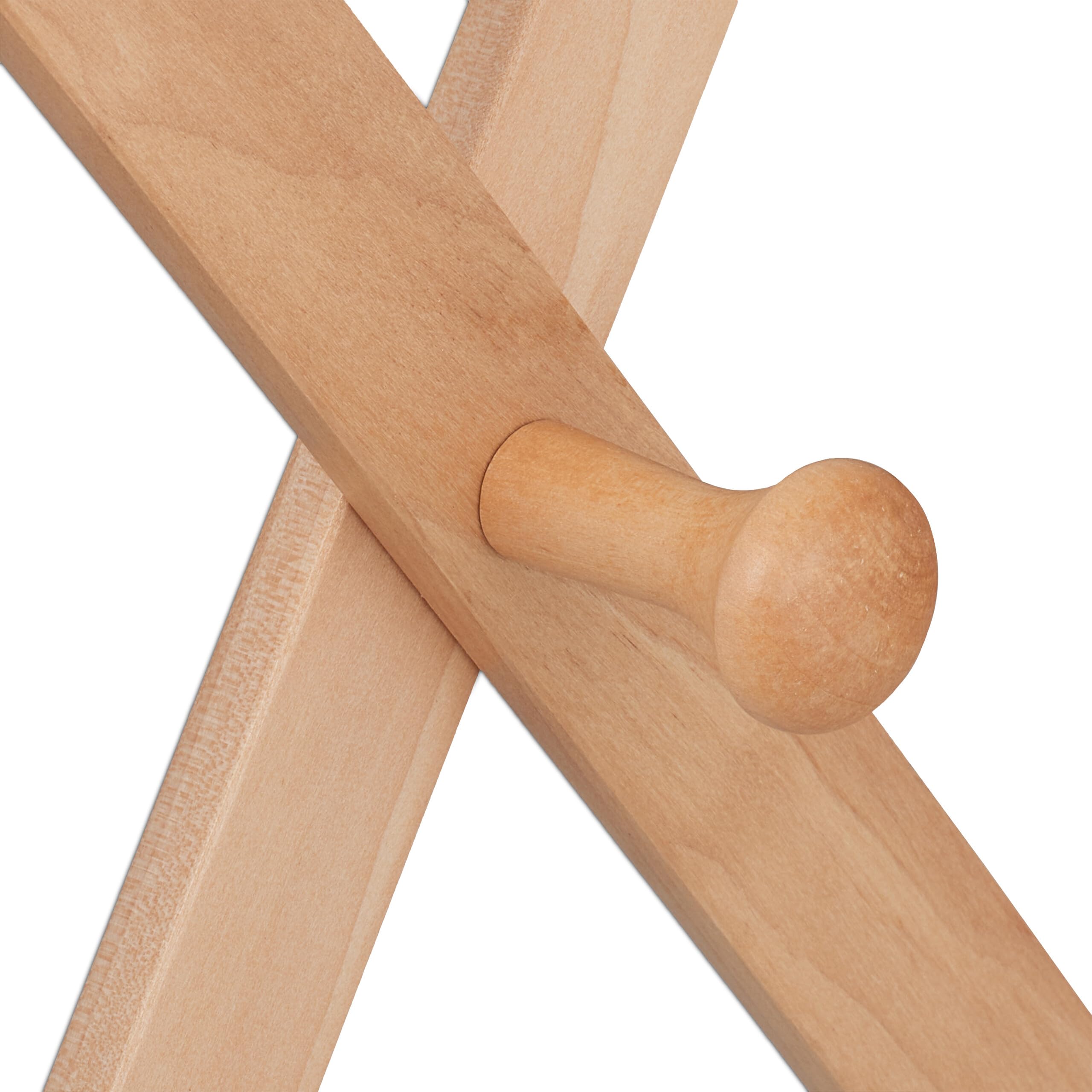 Relaxdays Attaccapanni da Parete, Appendiabiti Allungabile con 17 Ganci, Guardaroba Appendino Ingresso, Legno, Naturale