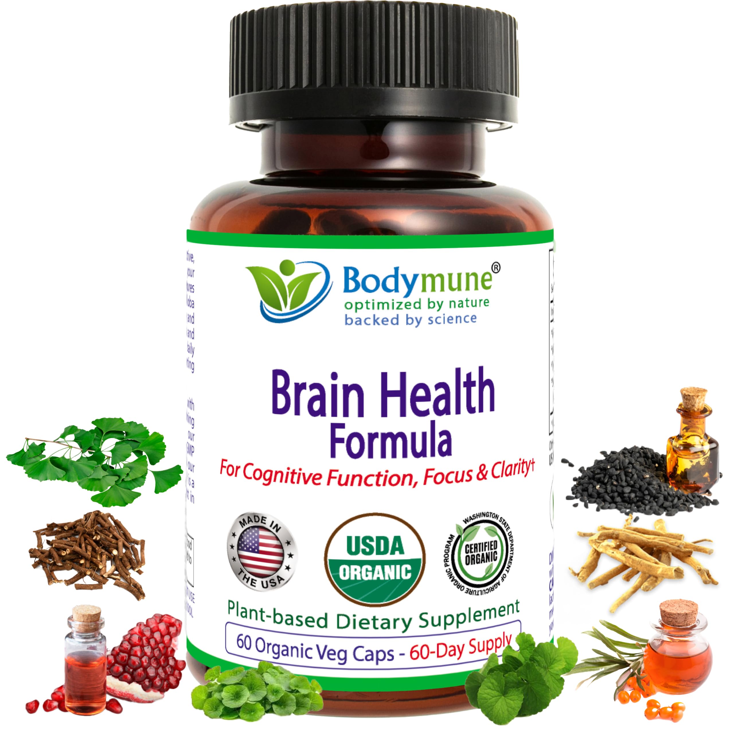 Bodymune Brain Health Formula Memory Support, 60 Vegan Caps