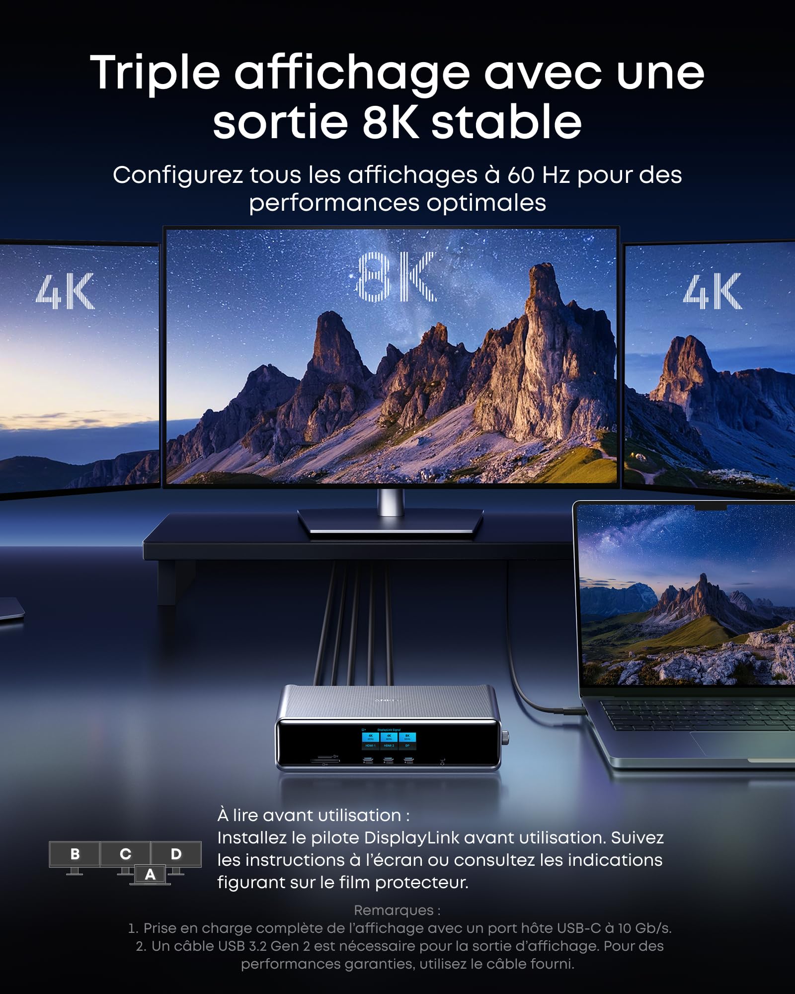 Anker Prime Station d'accueil Prime 14 Ports et Triple Affichage