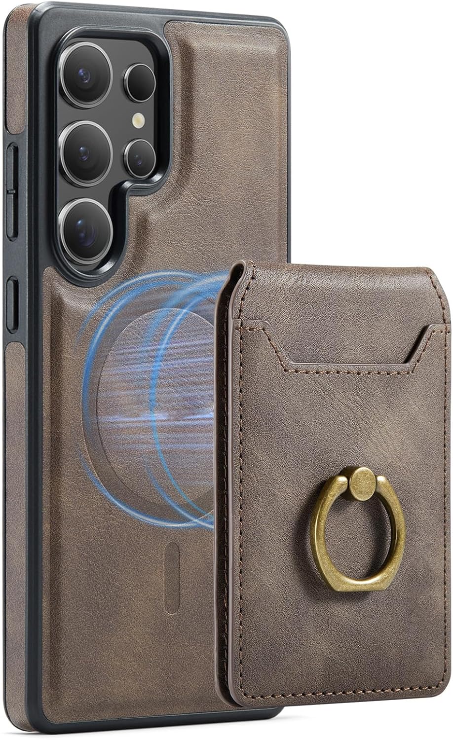 Flip Case for Samsung Galaxy S26/S26 Plus/S26 Ultra, Shockproof Cover Detachable Magnetic Card Holder Stand Phone Case(Purple,S26 Ultra)