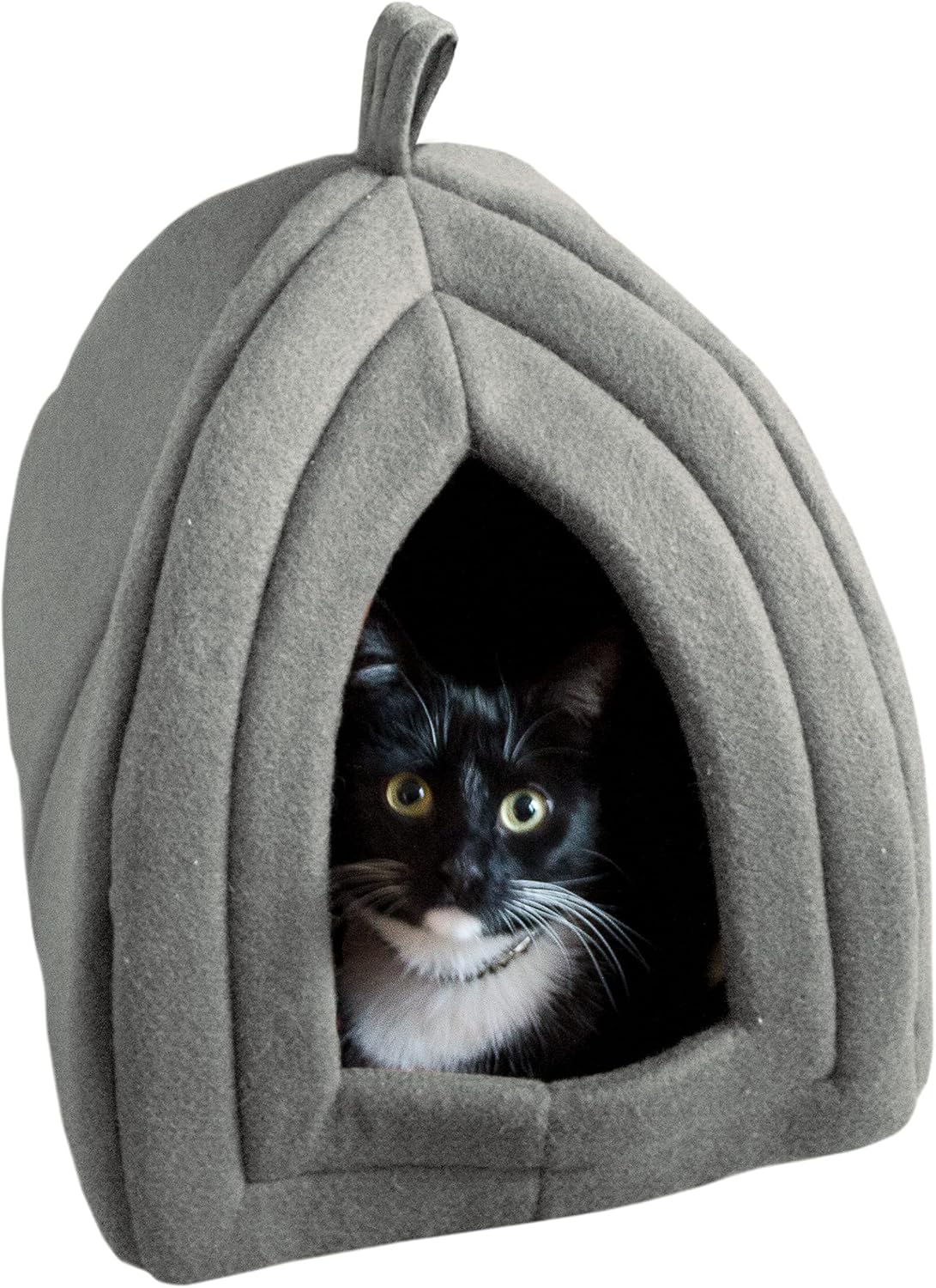Small Gray Plush Foam Triangle Cat House
