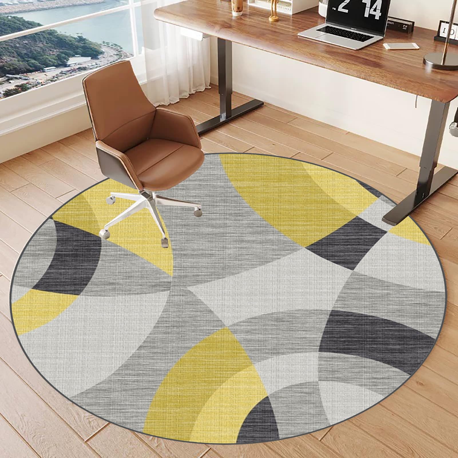 Office Chair Mat for Hardwood Floor, Gaming Chair Mat for carpet floors, Desk Chair Mat, Round Multi-Purpose Floor Protector for Rolling Chair Non Slip Carpet Protection Mat Anti-scratch 150 cm
